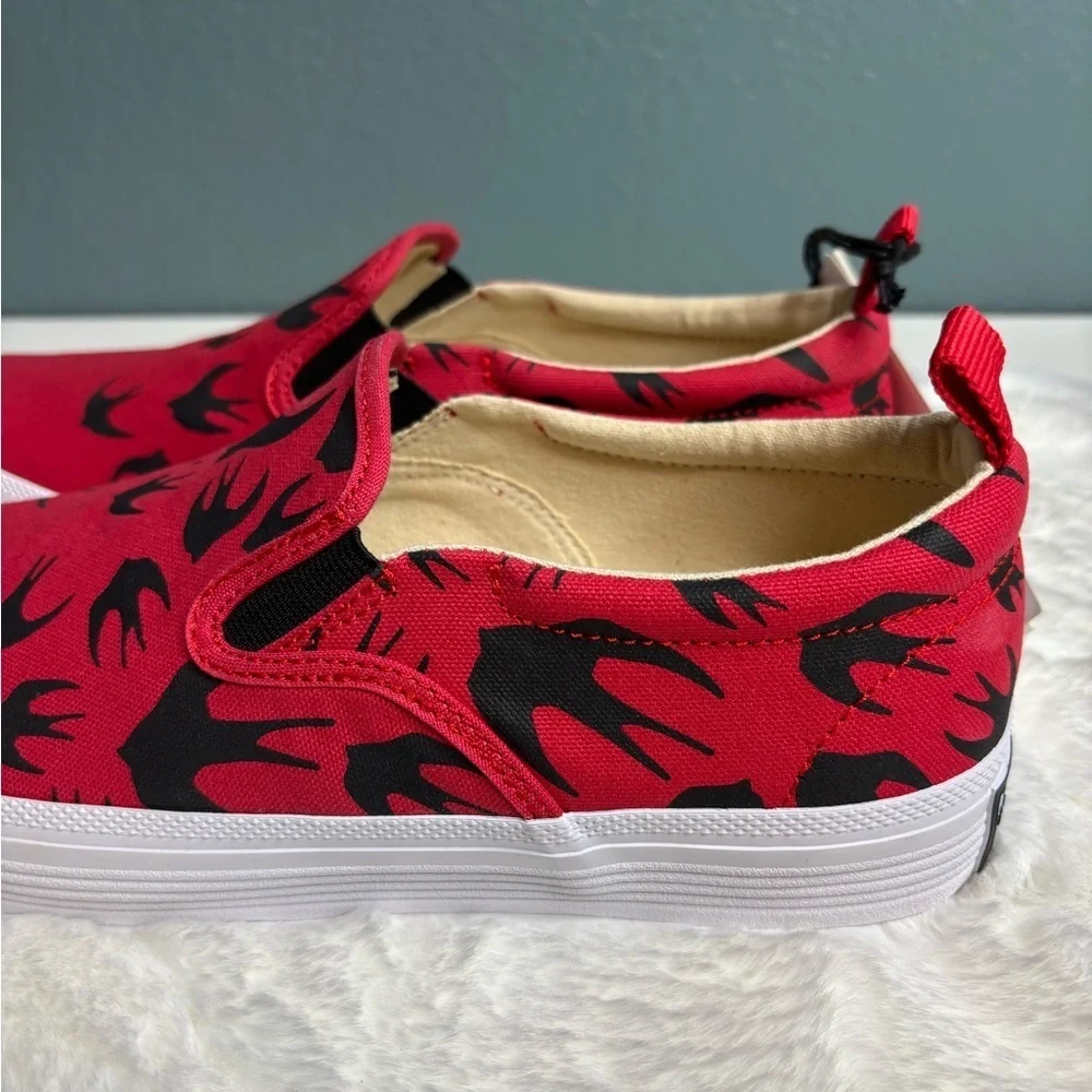 NIB MCQ by Alexander McQueen Unisex Swallow Slip-On Sneakers Red EU 41
